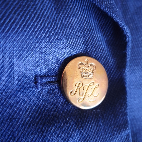 Ralph Lauren Vintage Navy Linen Jacket. 10P. - Picture 6 of 7